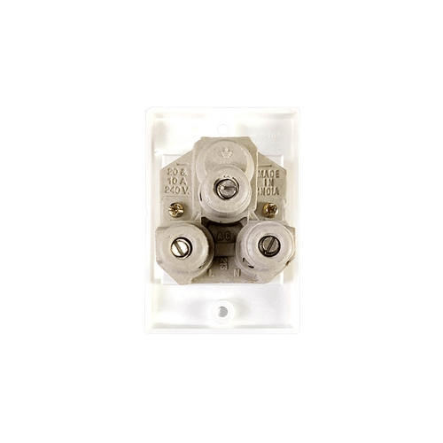 GreatWhite Petra, Sleek Twin Socket 20A &10A 240V ~ (Ref No. 10503WH)