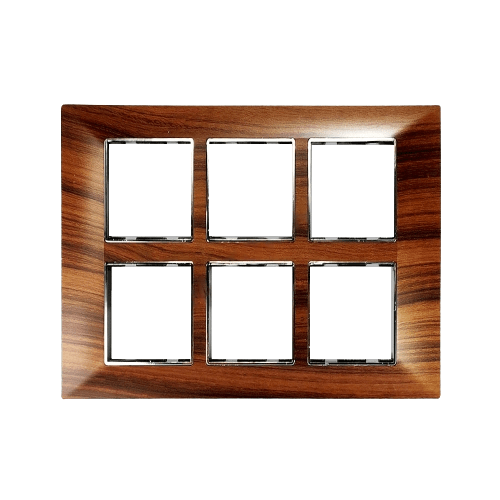 RayVolt Modular Polycarbonate Switch Plates, 12 MODULE, SEAMLESS BROWN WOOD TEXTURE