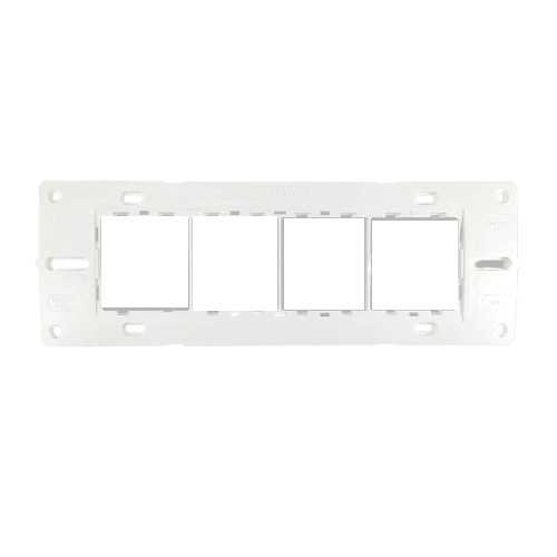 Greatwhite Fiana 8 Modular Horizontal Twin Plate White Switch Board (Ref No. 20607-WH)