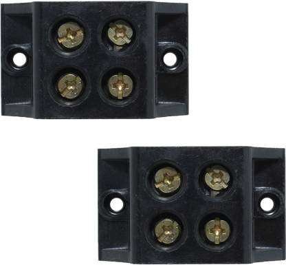 Control Panel 60A 2 Way Bakelite Connector Strip Double Row Barrier Black Terminal.