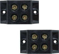 Control Panel 60A 2 Way Bakelite Connector Strip Double Row Barrier Black Terminal.