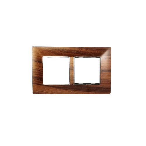 Rayvolt Modular Polycarbonate Switch Plate, 4 Module, Seamless Brown Wood Texture