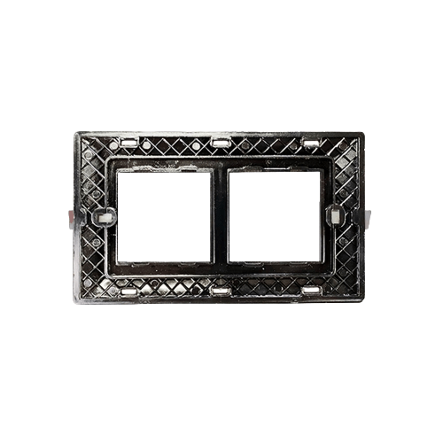 Rayvolt Modular Glossy Black & White Switch Plate 4 Module [Black Border] (Ref No. MOTO2004WH)