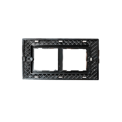 Rayvolt Modular Polycarbonate Switch Plate, 4 Module, Seamless Brown Wood Texture