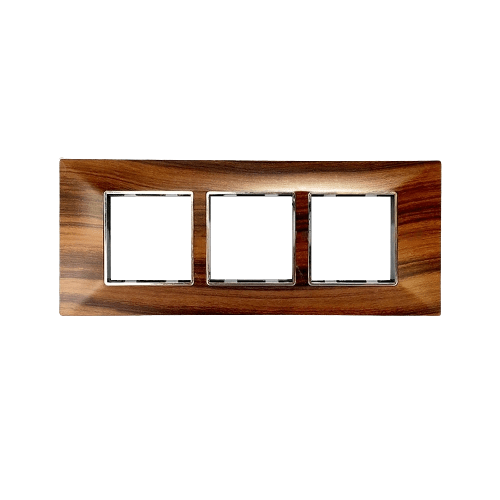 RayVolt MODULAR POLYCARBONATE SWITCH PLATE, 6H MODULE, SEAMLESS BROWN WOOD TEXTURE (Ref. No. RayVolt2008H)