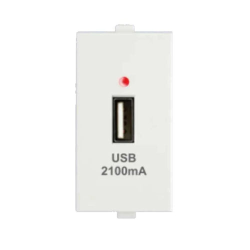 Anchor Penta 2.1A 1 Module Single Port USB-A Charger, (Ref no: 65611-WH)