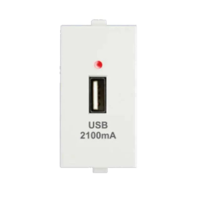 Anchor Penta 2.1A 1 Module Single Port USB-A Charger, (Ref no: 65611-WH)