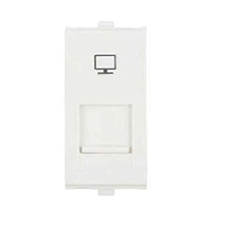 Anchor Penta Modular 1 Module RJ45 Cat 6 White Computer Jack, (Ref no: 65622-WH)