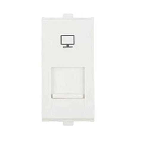 Anchor Penta Modular 1 Module RJ45 Cat 6 White Computer Jack, (Ref no: 65622-WH)