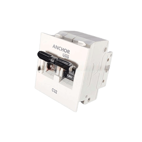 Anchor Roma UNO Mini Modular 32A DP 'C' MCB 2 Module (Ref. No. 98080)