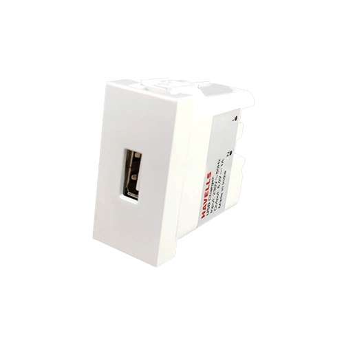 Havells Coral USB Charger 2.1A Single Port Switch (Ref. No. AHLKGXW002)