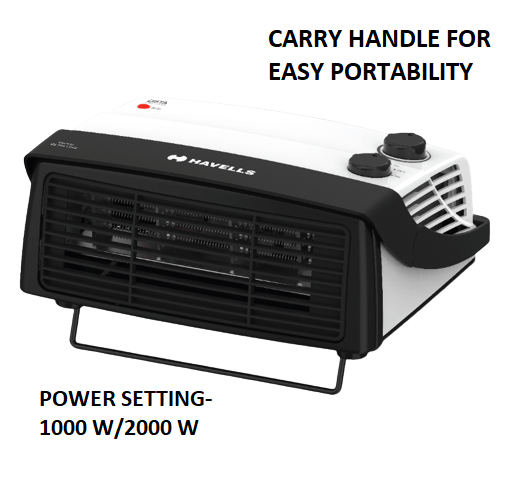 Havells Cista Room Heater (White, 1000 Watts & 2000 Watts)