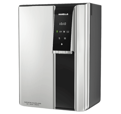 Havells Gracia Alkaline 6.5 Litre RO + UV Purified Alkaline Water Purifier with Stages (Silver and Black)