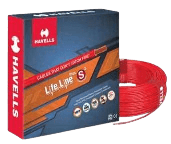 Havells LifeLine Plus Wire 4.0 Sqmm HRFR PVC Insulated Flexible Cables, Length: 90M