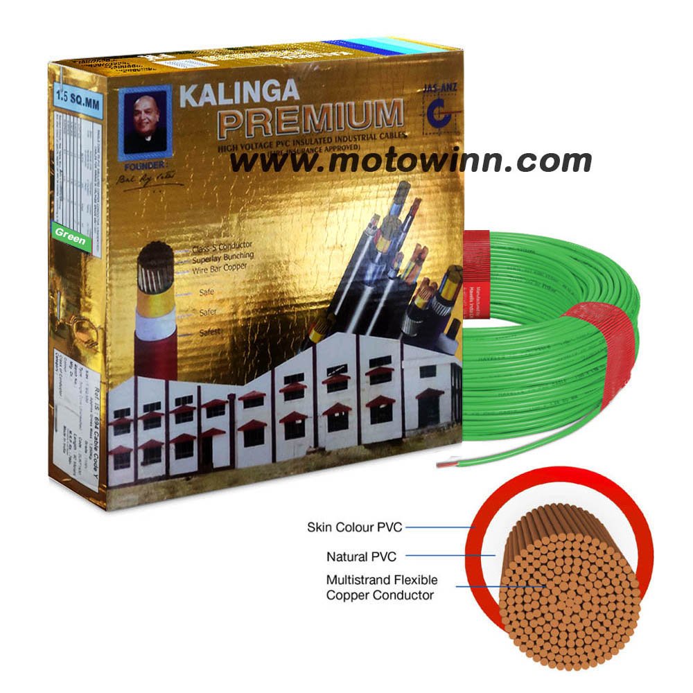 Kalinga Premium Wire 1.0 Sqmm FR PVC Cable, Length: 90M