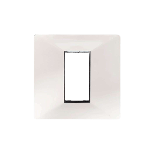 Rayvolt Modular Glossy Black & White Switch Plate 1 Module [Black Border] (Ref No. MOTO2001)