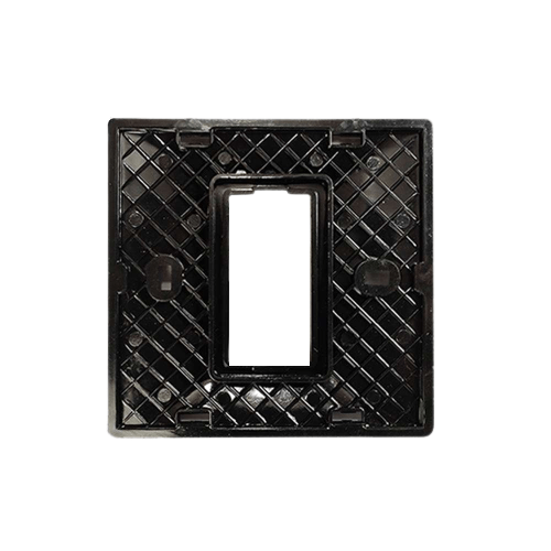 Rayvolt Modular Glossy Black & White Switch Plate 1 Module [Black Border] (Ref No. MOTO2001)