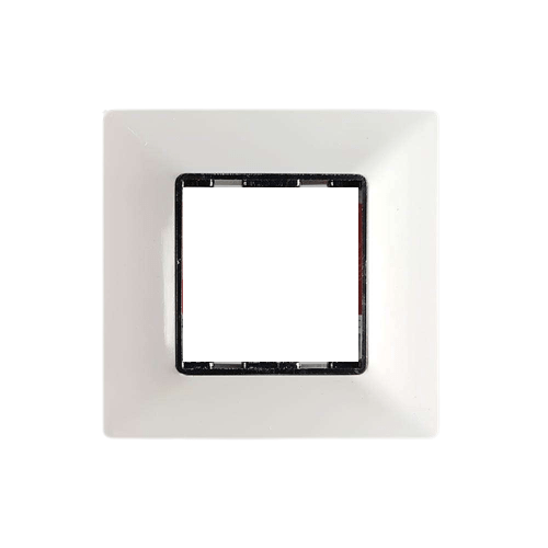 Rayvolt Modular Glossy Black & White Switch Plate 2 Module [Black Border](Ref No. MOTO2002WH)