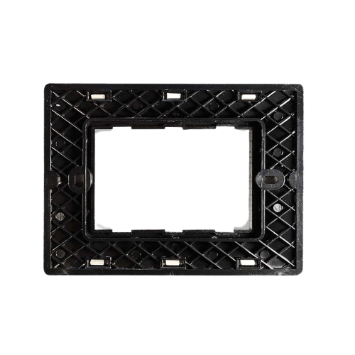 Rayvolt Modular Glossy Black & White Switch Plate 3 Module [Black Border] (Ref No. MOTO2003WH)
