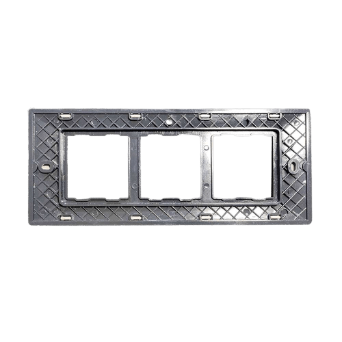 Rayvolt Modular Glossy Black & White Switch Plate 6 Module [Black Border] (Ref No. MOTO2006WH)
