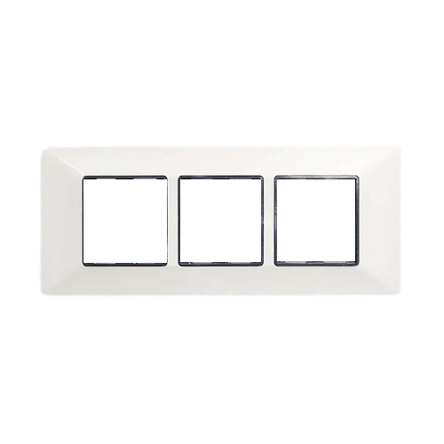 Rayvolt Modular Glossy Black & White Switch Plate 6 Module [Black Border] (Ref No. MOTO2006WH)
