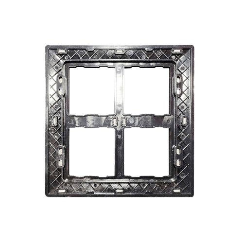 Rayvolt 8 Module Vertical Glossy Black & White Modular Switch Plate [Black Border] (Ref No. MOTO2008SWH)