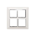 Rayvolt 8 Module Vertical Glossy Black & White Modular Switch Plate [Black Border] (Ref No. MOTO2008SWH)