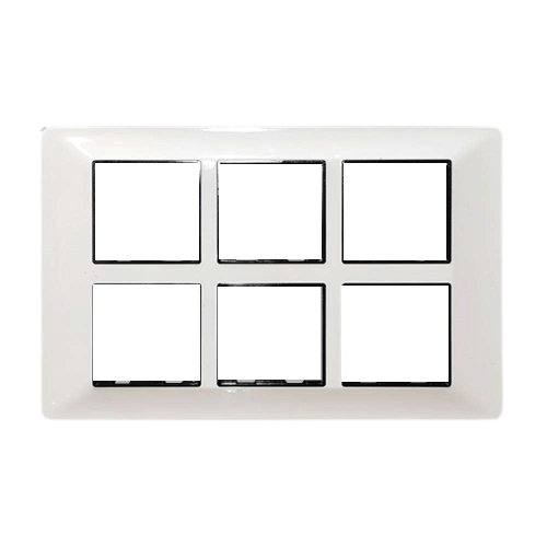 Rayvolt 12 Module Glossy Black & White Modular Switch Plate (Ref No. MOTO2012WH)