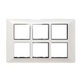 Rayvolt 12 Module Glossy Black & White Modular Switch Plate (Ref No. MOTO2012WH)