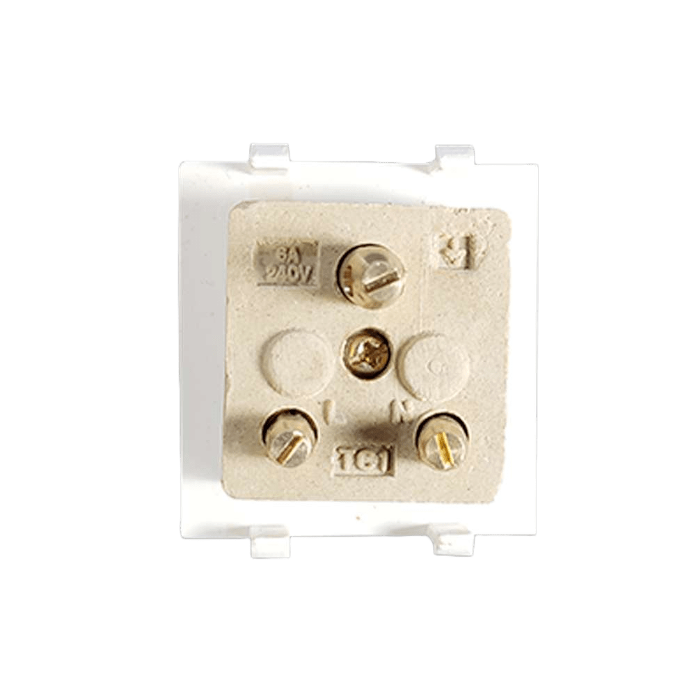 Rayvolt Socket 6Amp 3 pin Ceramic 2Modular (Ref No. MOTO306A)