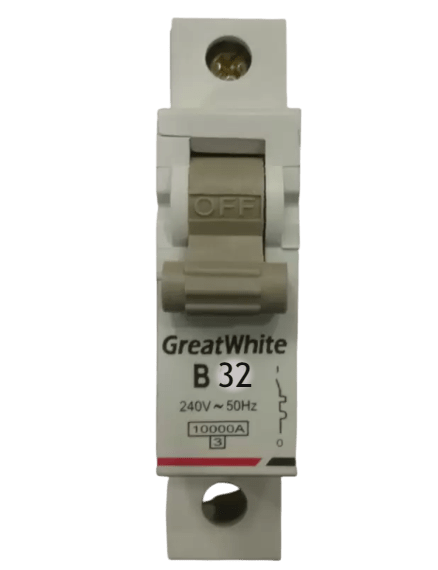Greatwhite MCB Single Pole, 6 to 32Amp