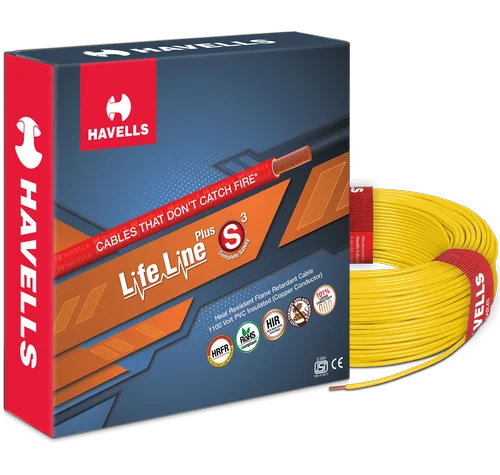Havells LifeLine Plus Wire 1.0 Sqmm HRFR PVC Insulated Flexible Cables, Length: 90M