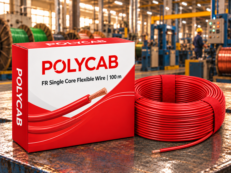 Polycab FR Single Core Flexible Wire – 100 m