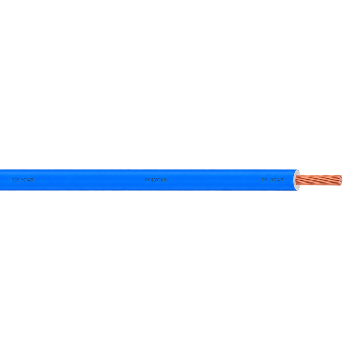 Blue single-core wire – AI-enhanced colour preview; representative size