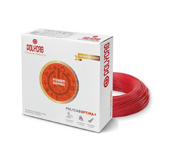 Polycab Optima+ FRLF wire 2.5 sqmm red 90 m