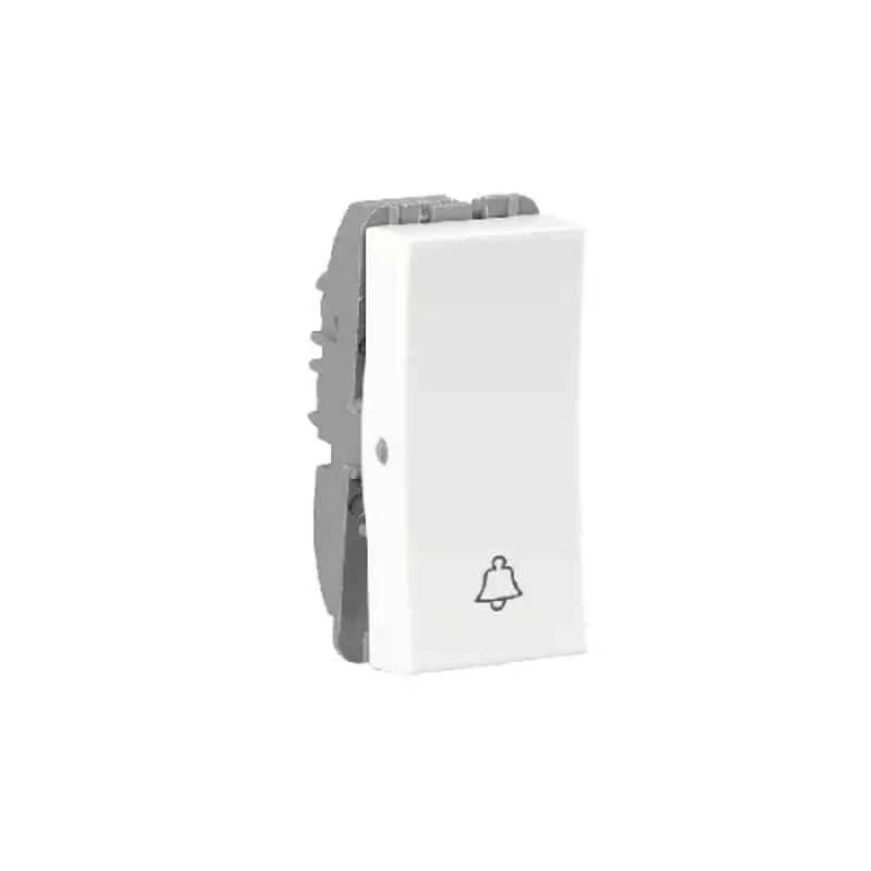 Havells Reo Elegant 6A 1 Way White Bell Push Switch, (Ref no: AHRSBXW061)