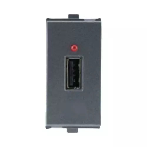 Anchor Penta Graphite Black Plastic Single Port USB-A Charger (Ref no: 65611-B)