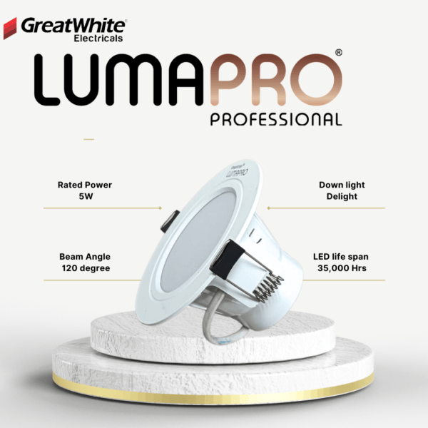 Greatwhite Lumapro 5Watt DownLight Delight for POP/False Ceiling
