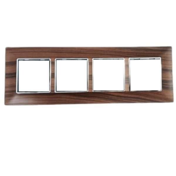 RayVolt Modular Polycarbonate Switch Plate, 8 Module, Horizontal Seamless Brown Wood Texture