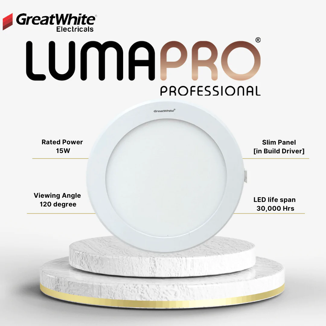 Greatwhite Lumapro 15Watt Slim Panel (in Build Driver) for POP/False Ceiling