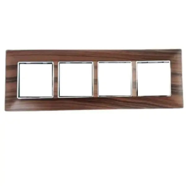RayVolt Modular Polycarbonate Switch Plate, 8 Module, Horizontal Seamless Brown Wood Texture